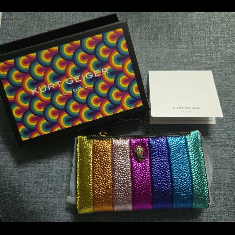 KURT GEIGER LONDON KENSINGTON bi-fold Wallet NWT Multi Color